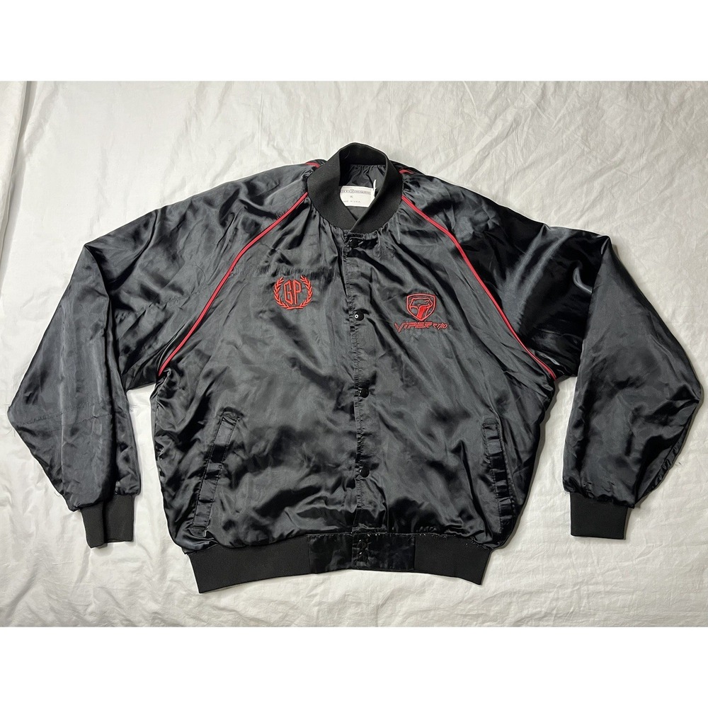 Vintage Designs Unlimited Viper RT/10 Satin Jacket Men's XL Black Button Up